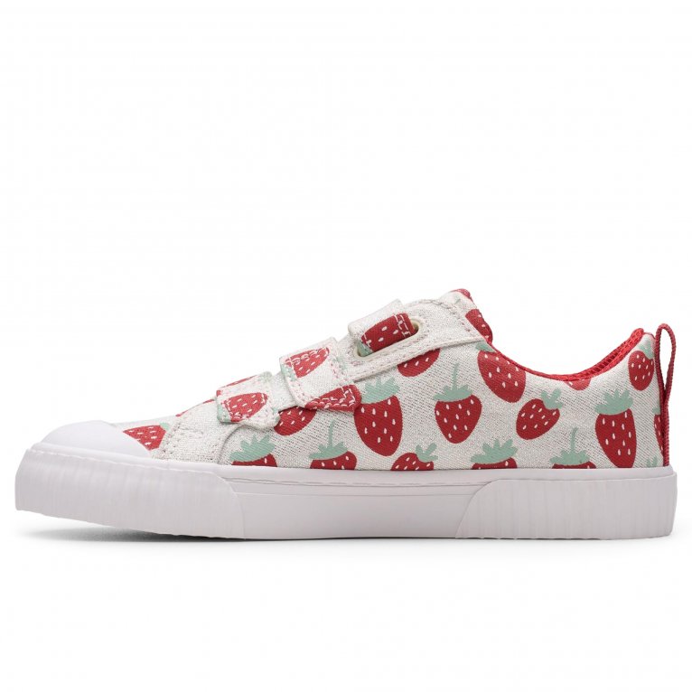 Charles Clinkard Clarks Foxing Fraise K Girls Canvas Shoes