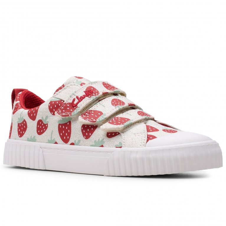 charles clinkard Clarks Foxing Fraise K Girls Canvas Shoes