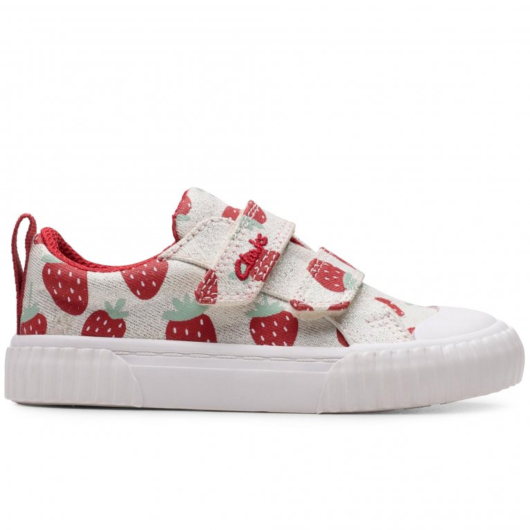 Charles Clinkard Clarks Foxing Fraise T Girls Infant Canvas Shoes