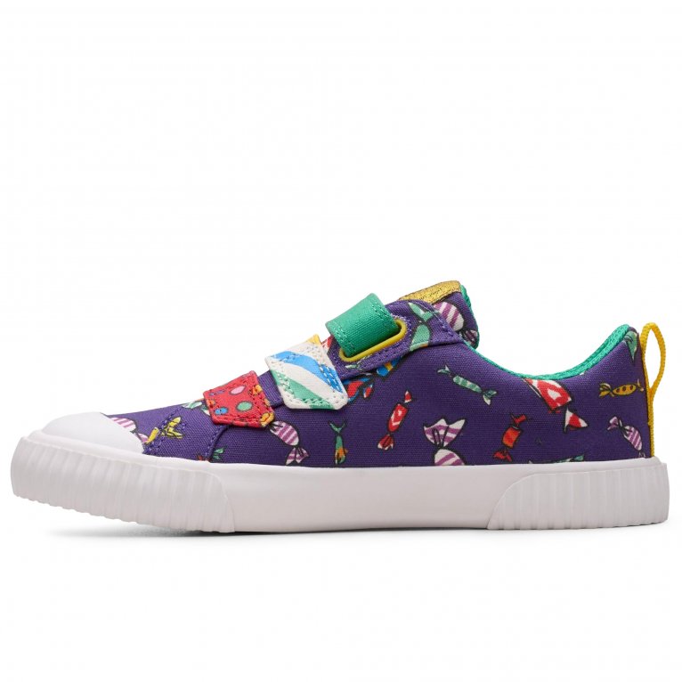 Charles Clinkard Clarks Foxing Mix Kids Canvas Shoes