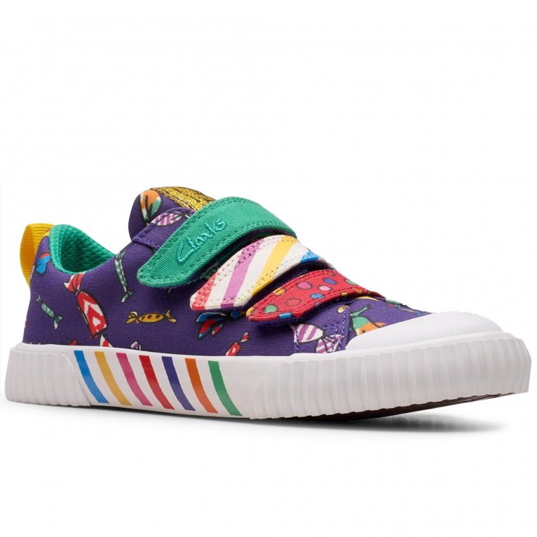 charles clinkard Clarks Foxing Mix Kids Canvas Shoes