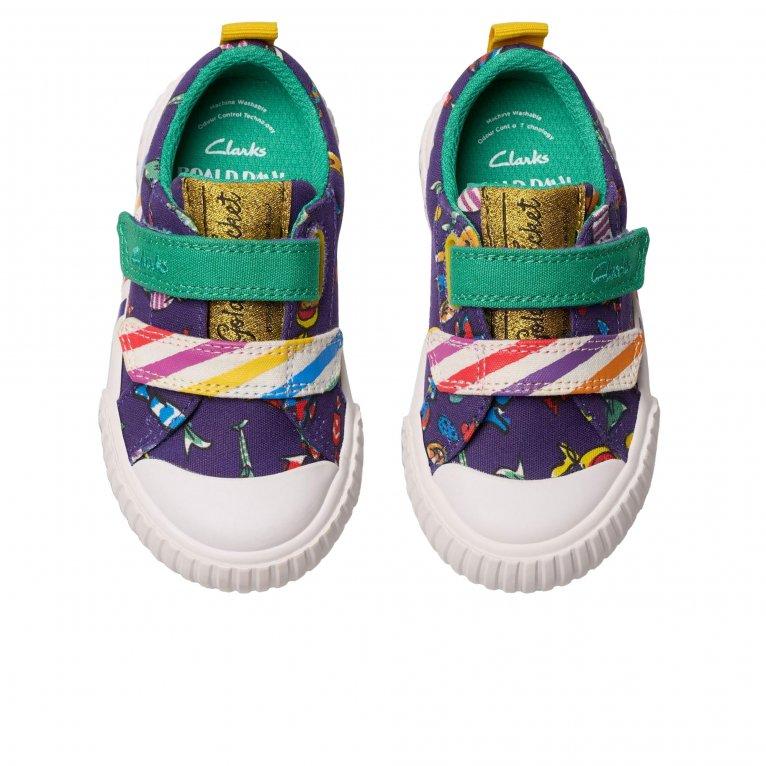Charles Clinkard Clarks Foxing Mix T Kids Infant Canvas Shoes