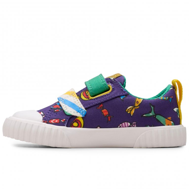 Charles Clinkard Clarks Foxing Mix T Kids Infant Canvas Shoes