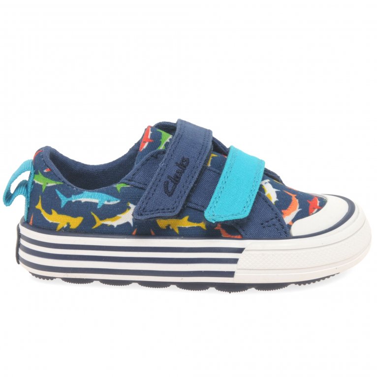 Charles Clinkard Clarks Foxing Ocean T Boys Canvas Shoes