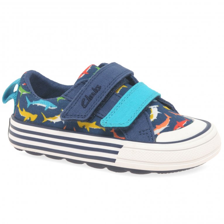 charles clinkard Clarks Foxing Ocean T Boys Canvas Shoes