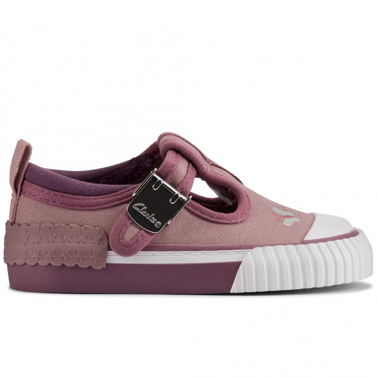 Charles Clinkard Clarks Foxing Pet T Girls Canvas Shoes