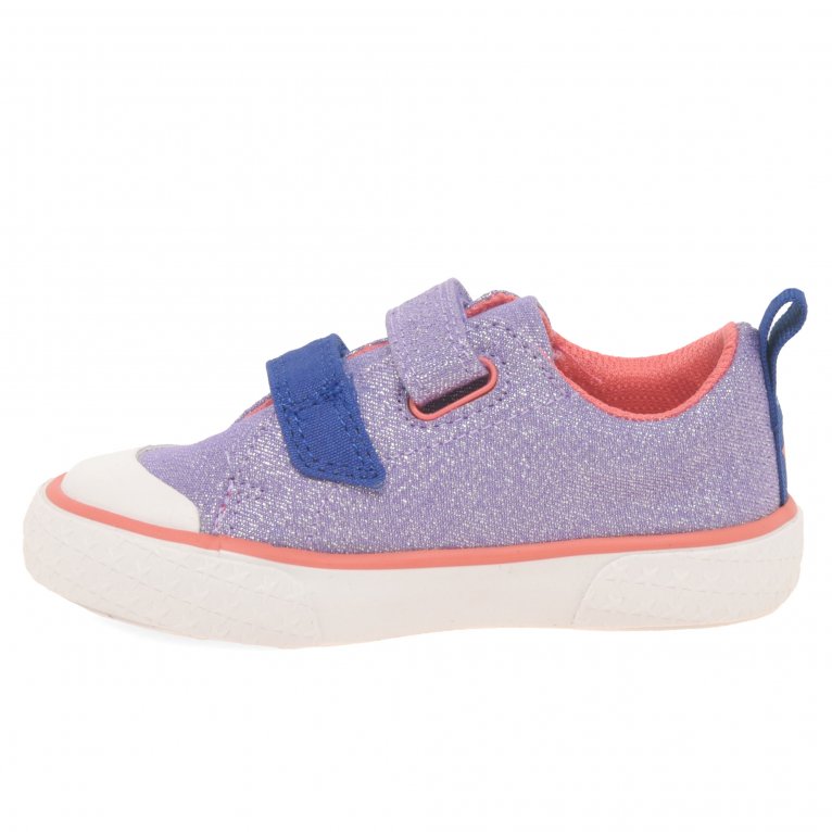 Charles Clinkard Clarks Foxing Play T Girls Infant Canvas Trainers