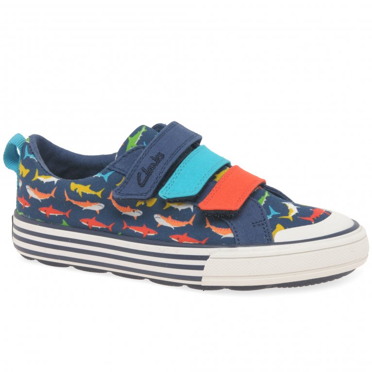 charles clinkard Clarks Foxing Split K Boys Canvas Shoes