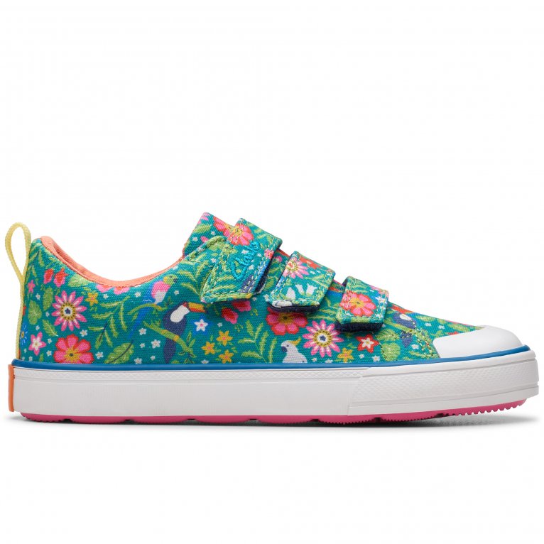 Charles Clinkard Clarks Foxing Tropic K Girls Canvas Shoes