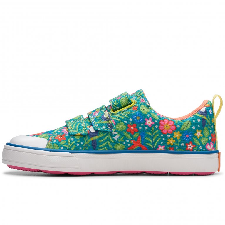 Charles Clinkard Clarks Foxing Tropic K Girls Canvas Shoes