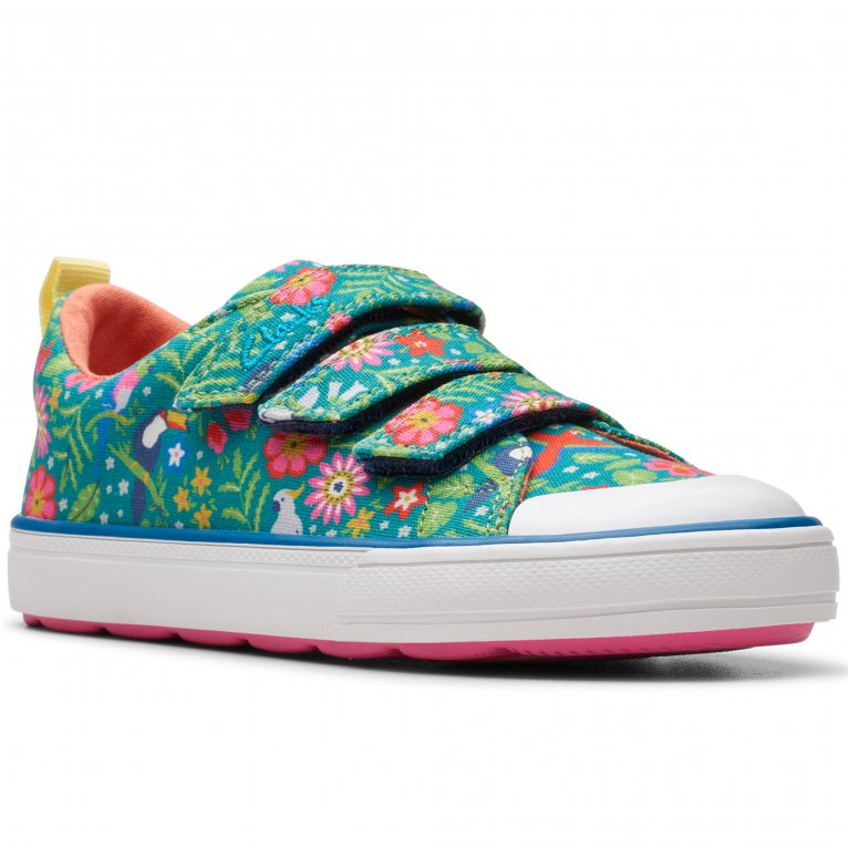 charles clinkard Clarks Foxing Tropic K Girls Canvas Shoes