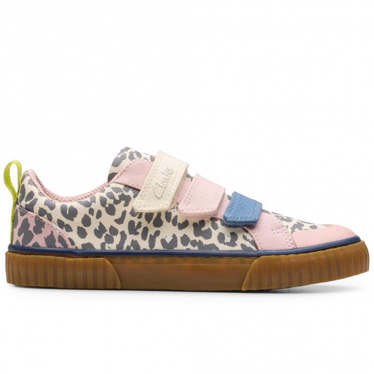 Charles Clinkard Clarks Foxing Vibe K Girls Canvas Shoes