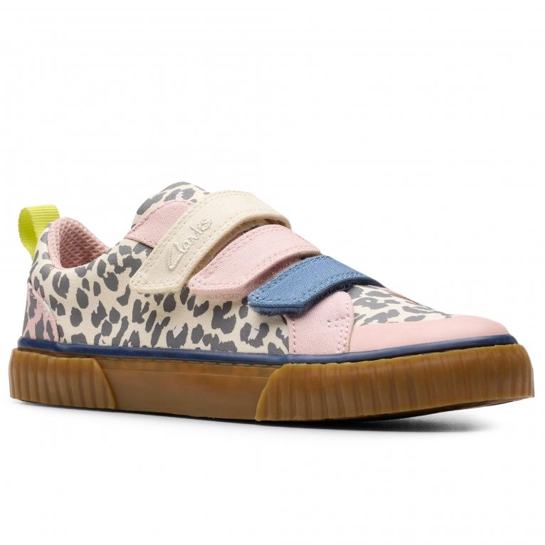 charles clinkard Clarks Foxing Vibe K Girls Canvas Shoes