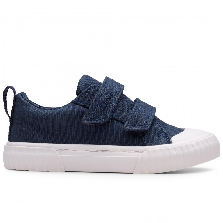 Charles Clinkard Clarks Foxing Vibe T Kids Canvas Shoes