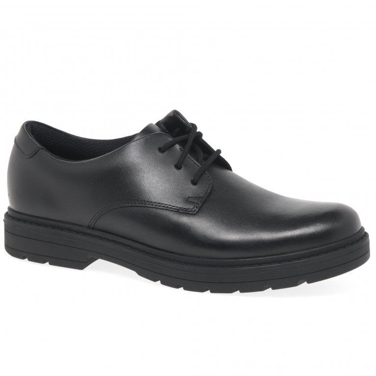 charles clinkard Clarks Loxham Derby Y Senior Kids School Shoes