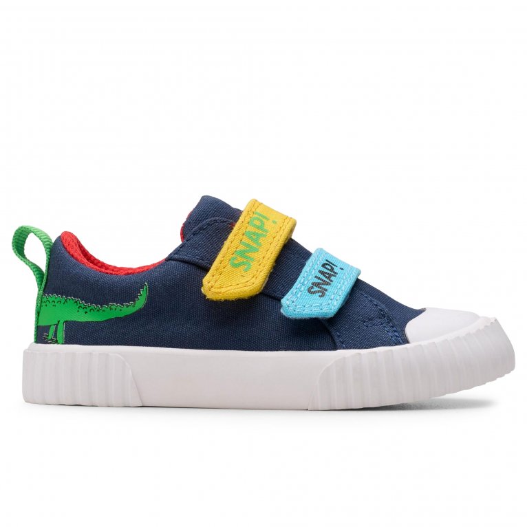 Charles Clinkard Clarks RD Foxing Ace T Kids Infant Canvas Shoes