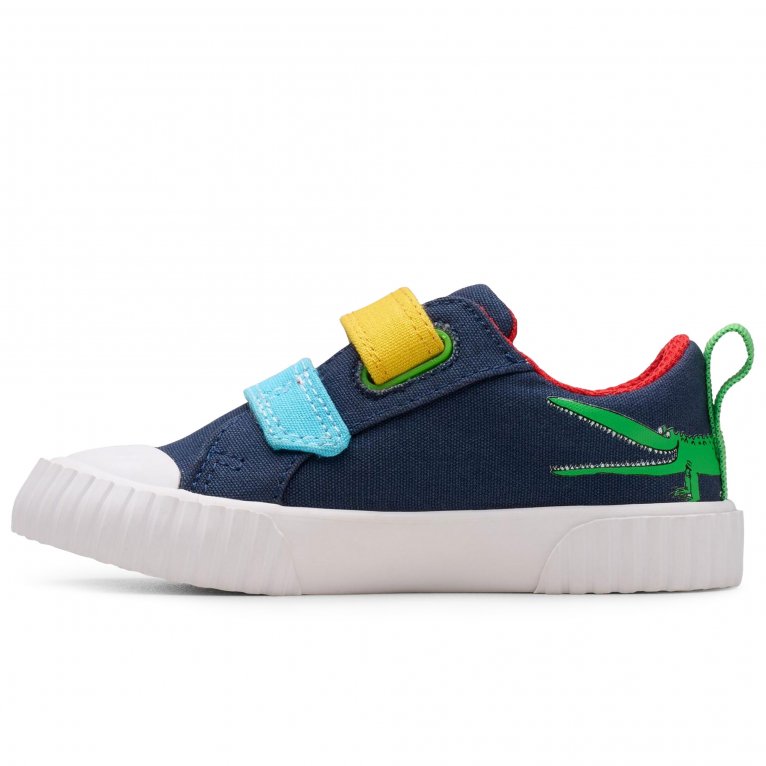 Charles Clinkard Clarks RD Foxing Ace T Kids Infant Canvas Shoes