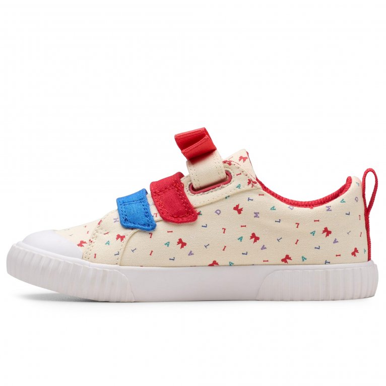 Charles Clinkard Clarks RD Foxing Bow K Girls Canvas Shoes