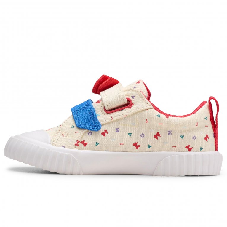 Charles Clinkard Clarks RD Foxing Bow T Girls Infant Canvas Shoes