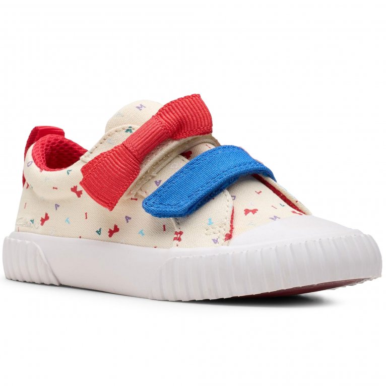 charles clinkard Clarks RD Foxing Bow T Girls Infant Canvas Shoes