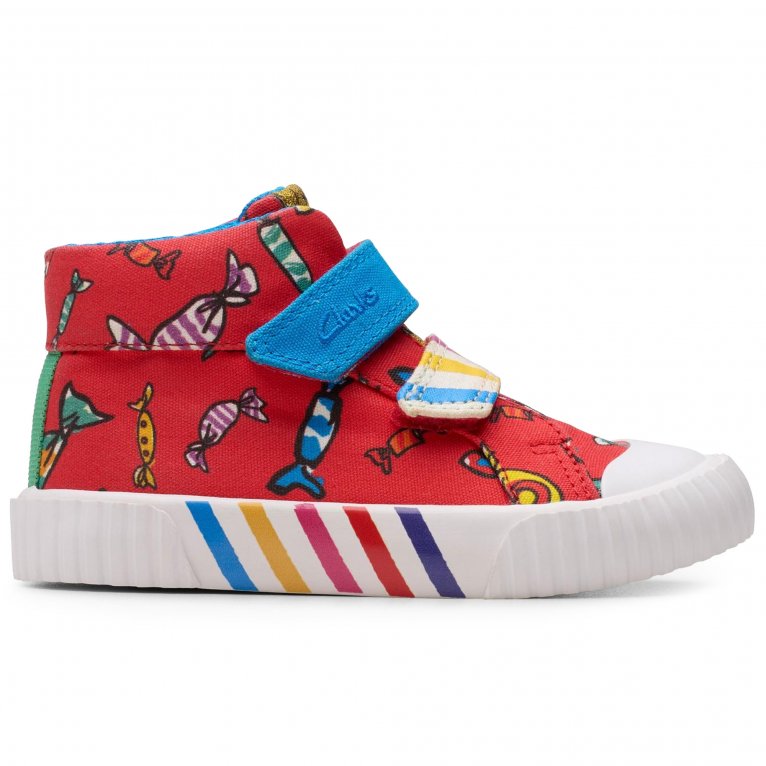 Charles Clinkard Clarks RD Foxing Hi Kids Hi Top Canvas Shoes