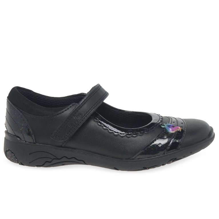 Charles Clinkard Clarks Relda Spark K Girls School Shoes