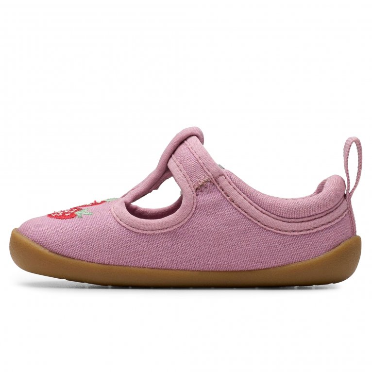 Charles Clinkard Clarks Roamer Grow T Girls Infant Canvas Shoes