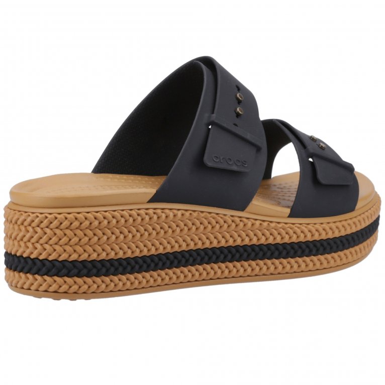Charles Clinkard Crocs Brooklyn Buckle Low Wedge Womens Sandals