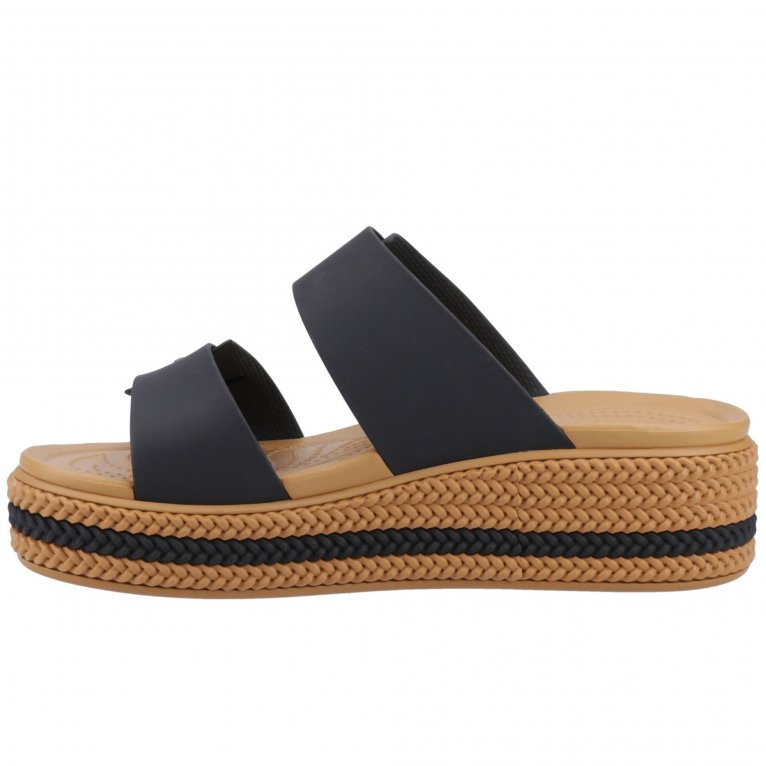 Charles Clinkard Crocs Brooklyn Buckle Low Wedge Womens Sandals
