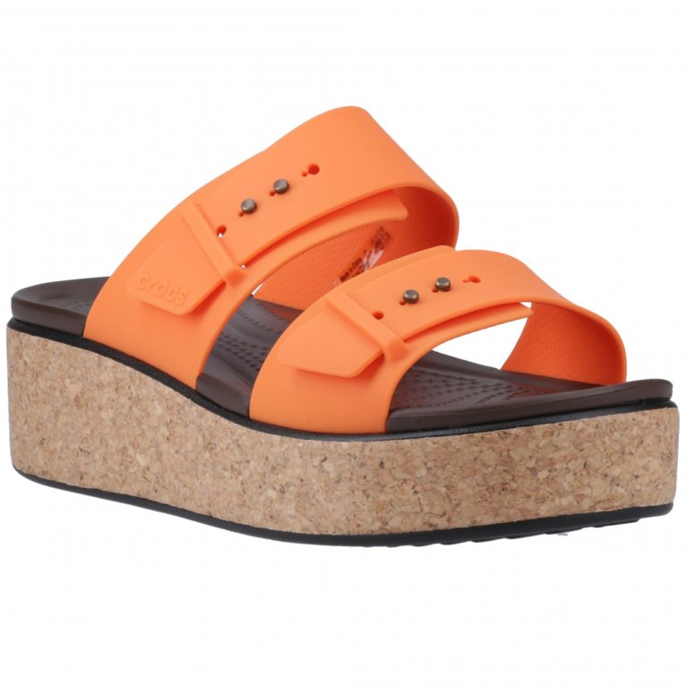 charles clinkard Crocs Brooklyn Buckle Womens Low Wedge Sandals