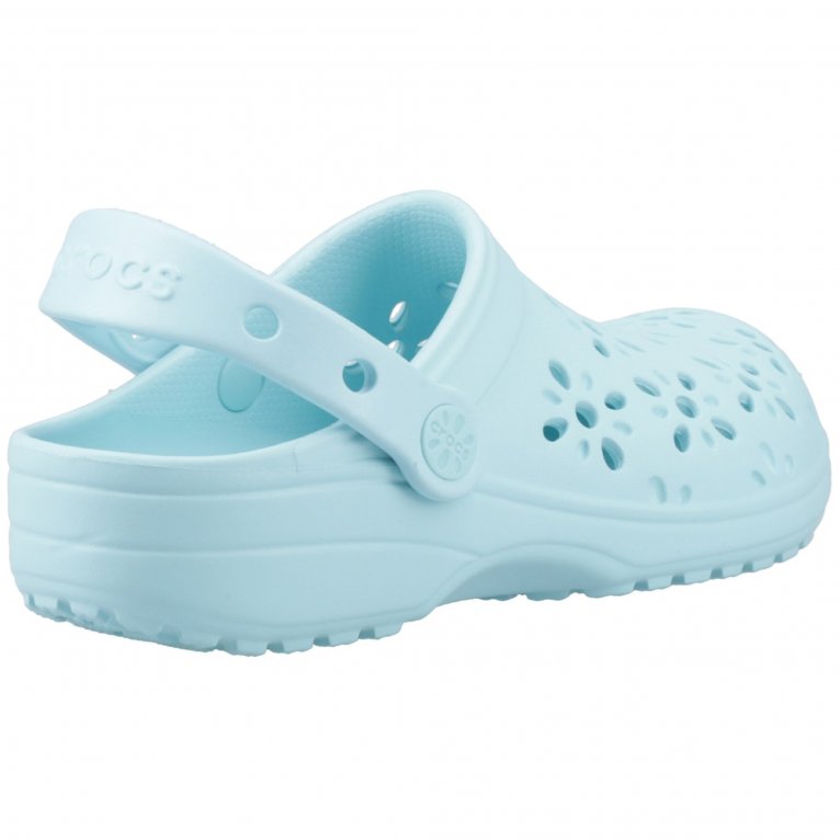 Charles Clinkard Crocs Classic Floral Cut Out Girls Clogs