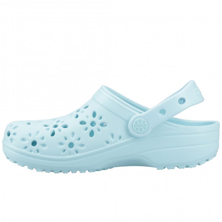 Charles Clinkard Crocs Classic Floral Cut Out Girls Clogs