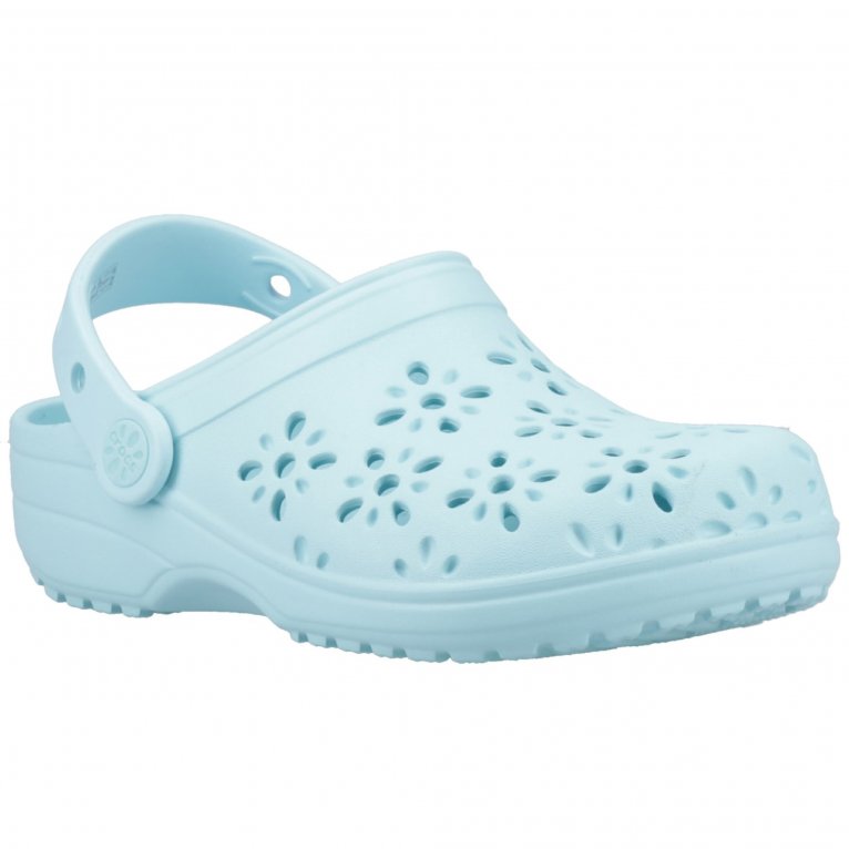 charles clinkard Crocs Classic Floral Cut Out Girls Clogs