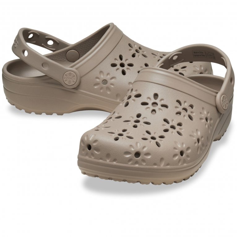 Charles Clinkard Crocs Classic Floral Cut Out Womens Clogs