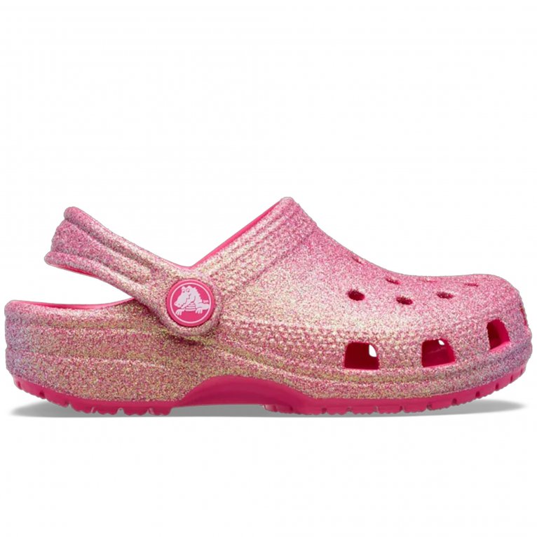 Charles Clinkard Crocs Classic Glitter Clog Girls Sandals