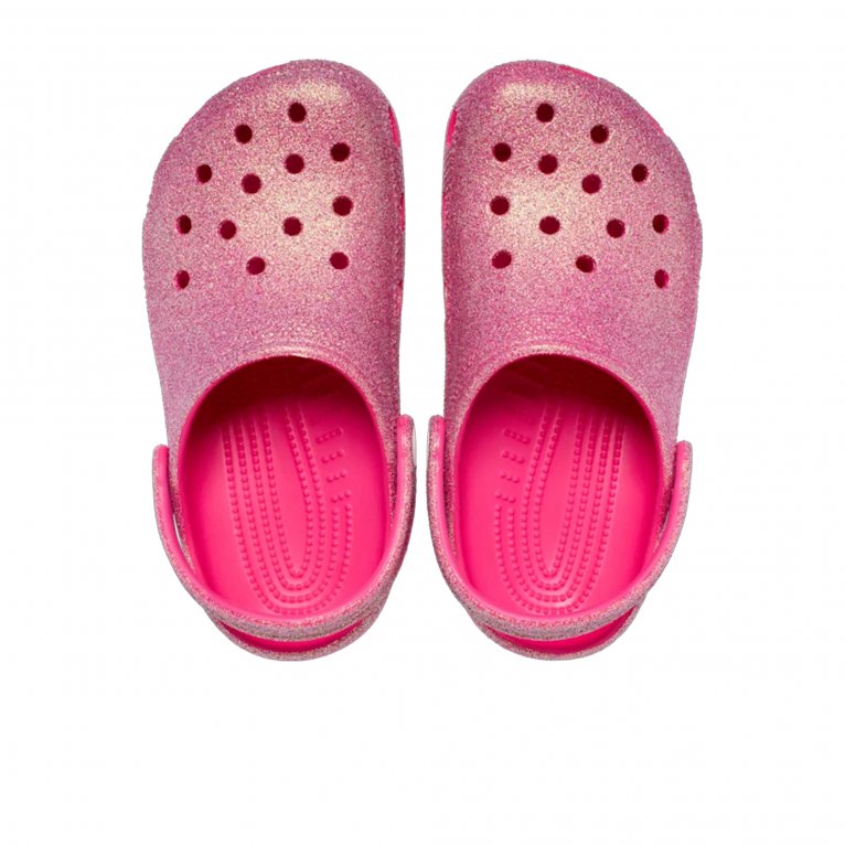 Charles Clinkard Crocs Classic Glitter Clog Girls Sandals