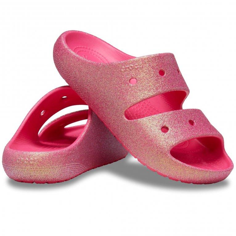 Charles Clinkard Crocs Classic Iridescent Glitter Womens Sandals