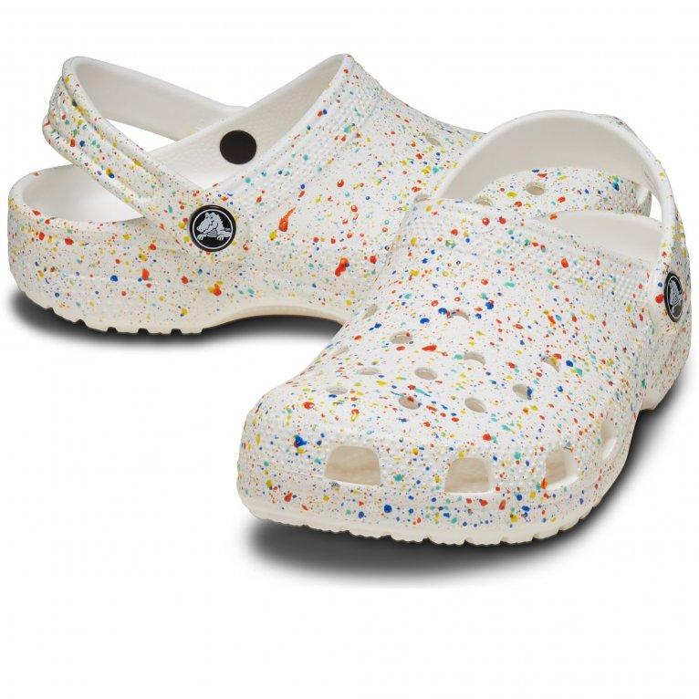 Charles Clinkard Crocs Classic Splatter Paint Kids Clogs