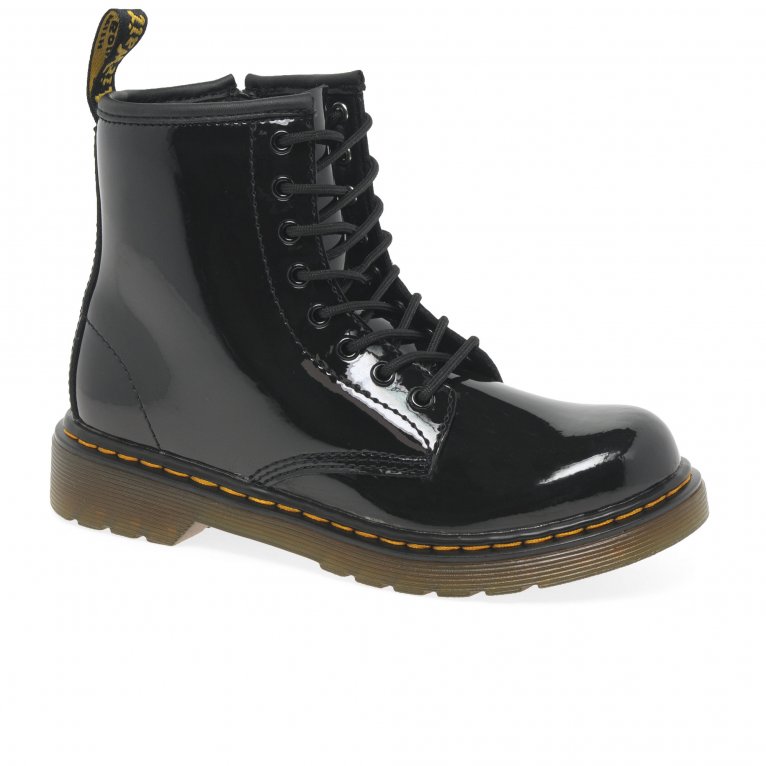 charles clinkard Dr. Martens Delaney Kids Black Patent Boots
