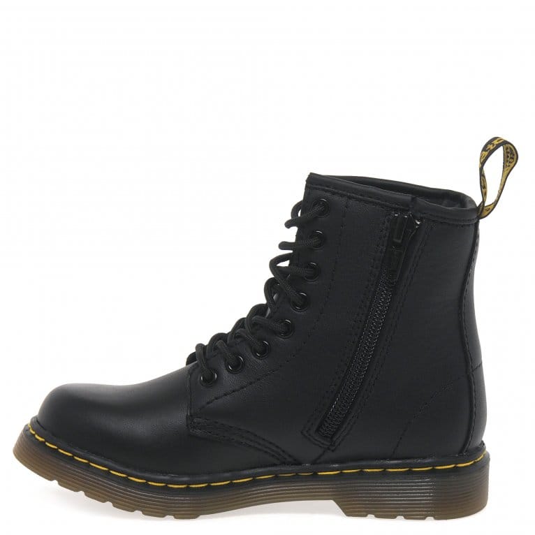 Charles Clinkard Dr. Martens Delaney Kids Black Softy T Leather Boots