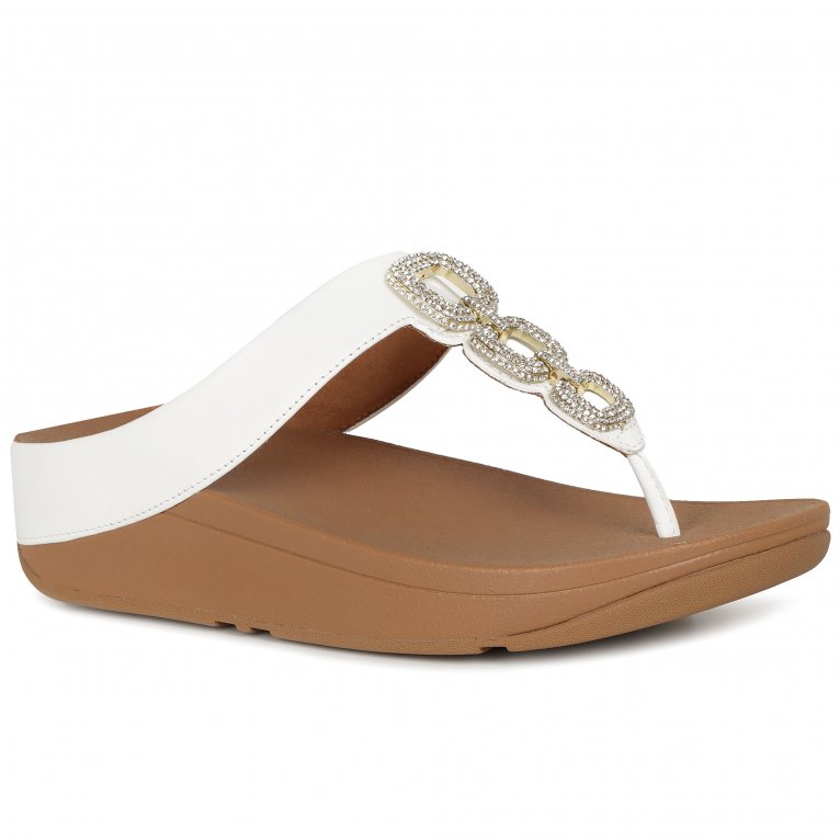 charles clinkard FitFlop Fino Crystal Chain Womens Toe Post Sandals
