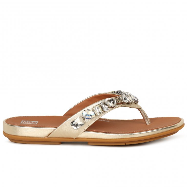 Charles Clinkard FitFlop Gracie Jewel Deluxe Womens Toe Post Sandals