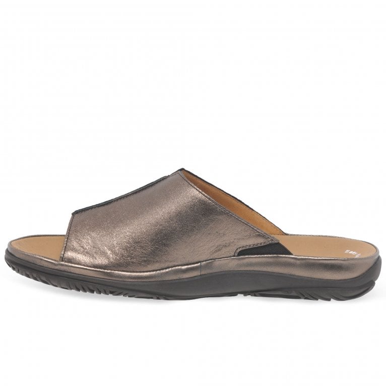 Charles Clinkard Gabor Idol Leather Wide Fit Womens Mules