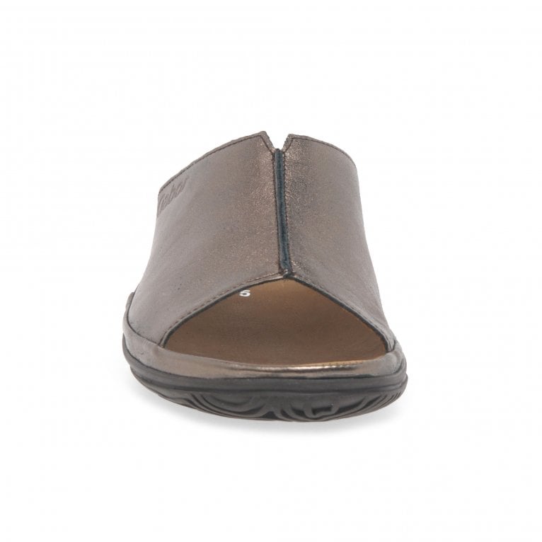 Charles Clinkard Gabor Idol Leather Wide Fit Womens Mules