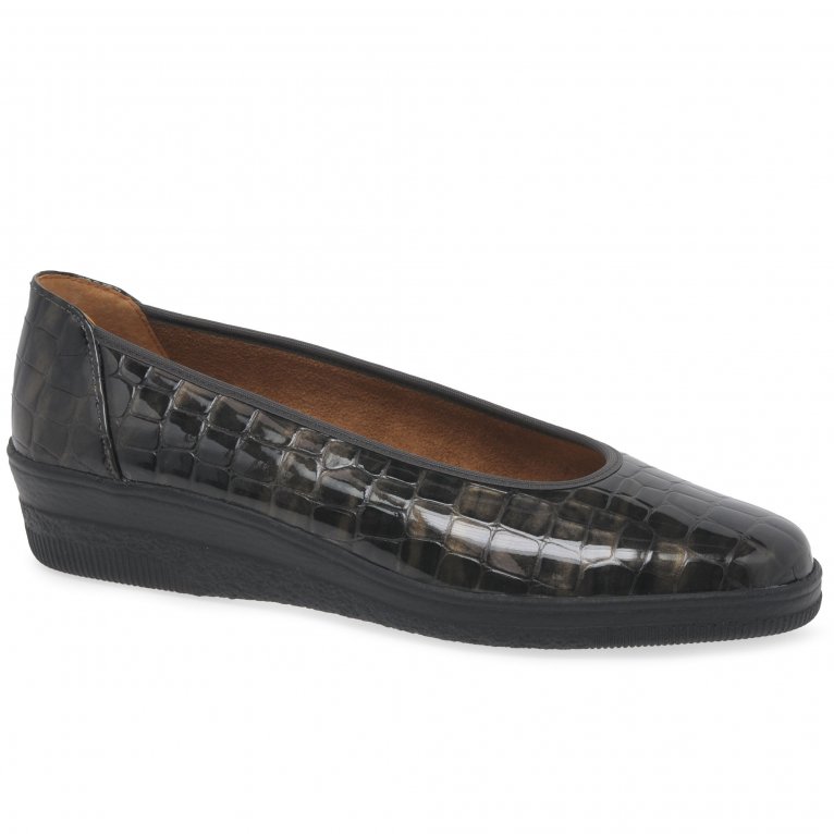 charles clinkard Gabor Piquet Womens Wide Fit Ballerina Pumps