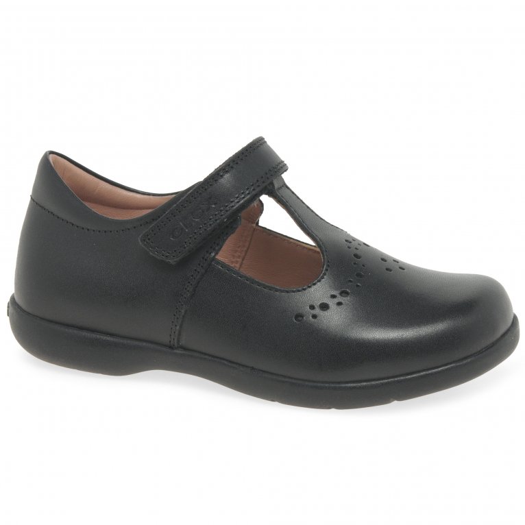 charles clinkard Geox Junior Naimara T-Bar Girls School Shoes