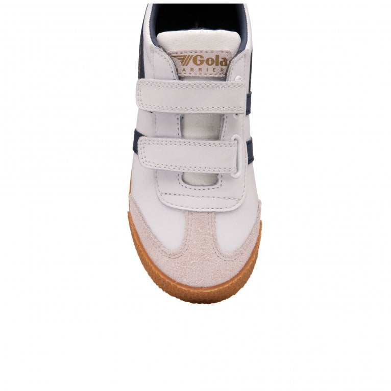 Charles Clinkard Gola Harrier Leather Riptape Kids Trainers