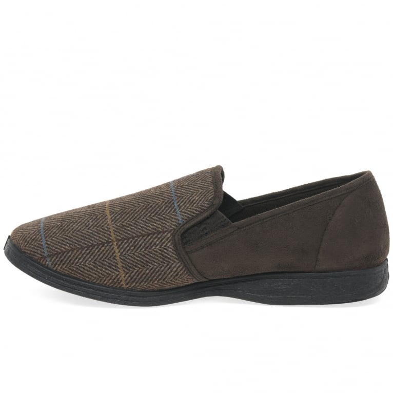 Charles Clinkard Goodyear Harrison Mens Full Tweed Slippers