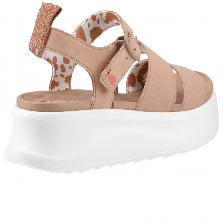 Charles Clinkard Hey Dude Delray Buckle Classic Womens Platform Sandals