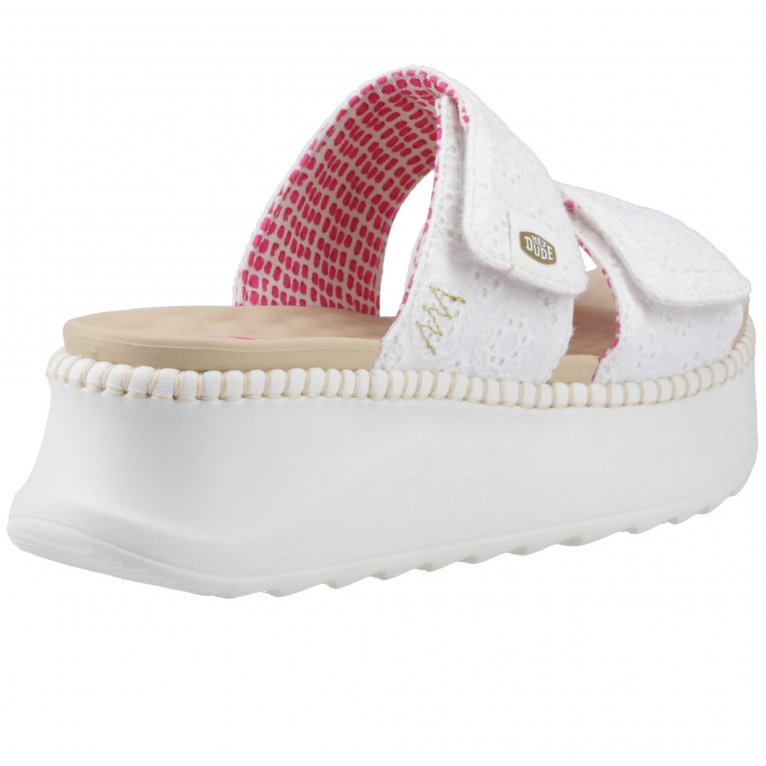 Charles Clinkard Hey Dude Delray Slide Eyelet Somens Platform Sandals